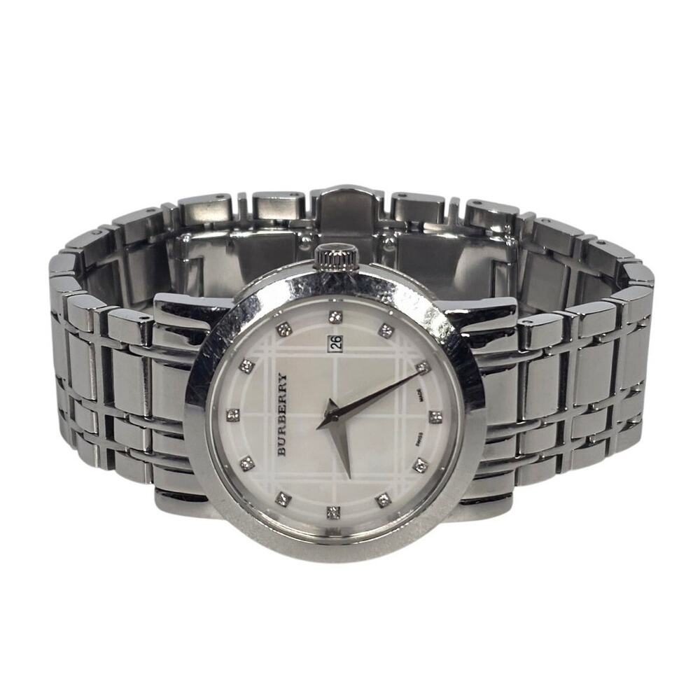 BURBERRY HERITAGE 28MM MOTHER OF PEARL DIAMOND DIAL WATCH – BU1370 – WOMEN’S